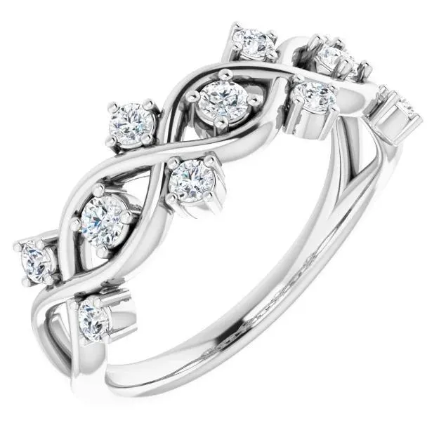 Fire Brilliance Rings Fabianna 38 CTW Round Moissanite or Diamond Band