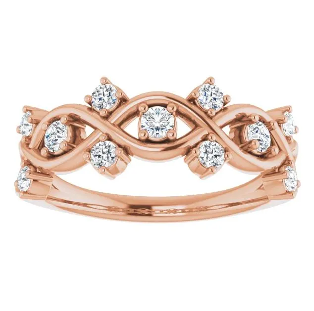 Fire Brilliance Rings Fabianna 38 CTW Round Moissanite or Diamond Band