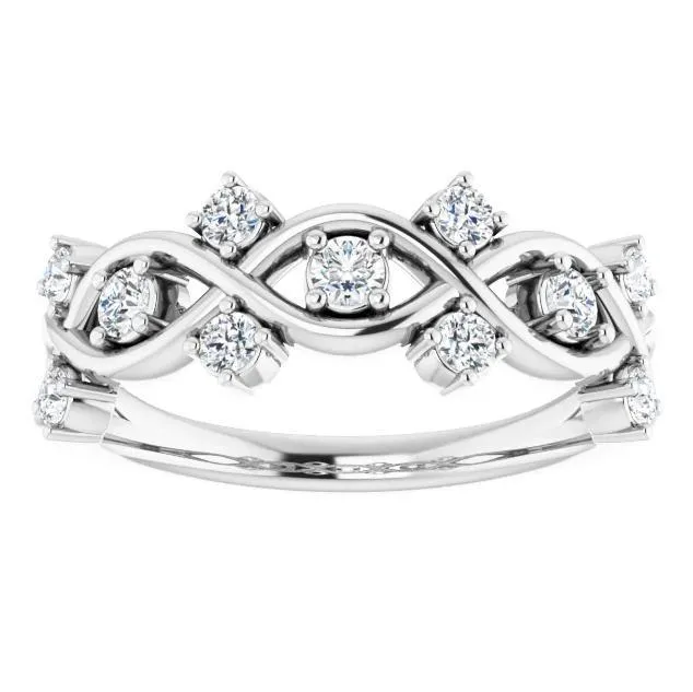 Fire Brilliance Rings Fabianna 38 CTW Round Moissanite or Diamond Band