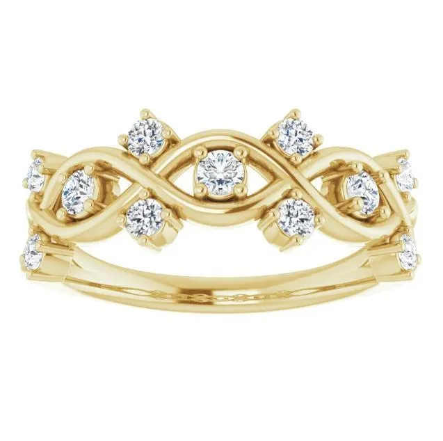 Fire Brilliance Rings Fabianna 38 CTW Round Moissanite or Diamond Band