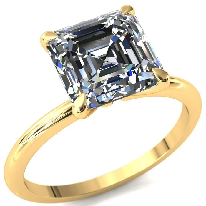 Fire Brilliance Rings Gracey Asscher Moissanite 4Claw Prong Engagement Ring Fire Brilliance Rings Gracey Asscher Moissanite 4Claw Prong Engagement Ring
