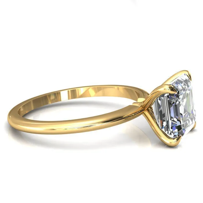 Fire Brilliance Rings Gracey Asscher Moissanite 4Claw Prong Engagement Ring