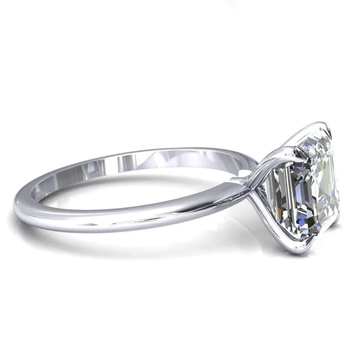Fire Brilliance Rings Gracey Asscher Moissanite 4Claw Prong Engagement Ring