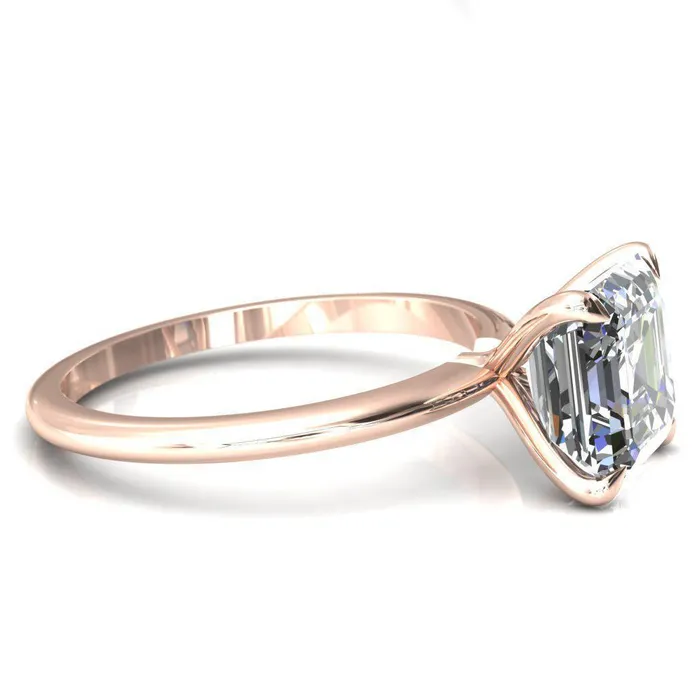 Fire Brilliance Rings Gracey Asscher Moissanite 4Claw Prong Engagement Ring