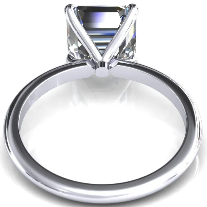 Fire Brilliance Rings Gracey Asscher Moissanite 4Claw Prong Engagement Ring
