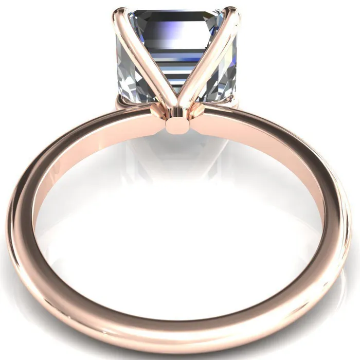 Fire Brilliance Rings Gracey Asscher Moissanite 4Claw Prong Engagement Ring