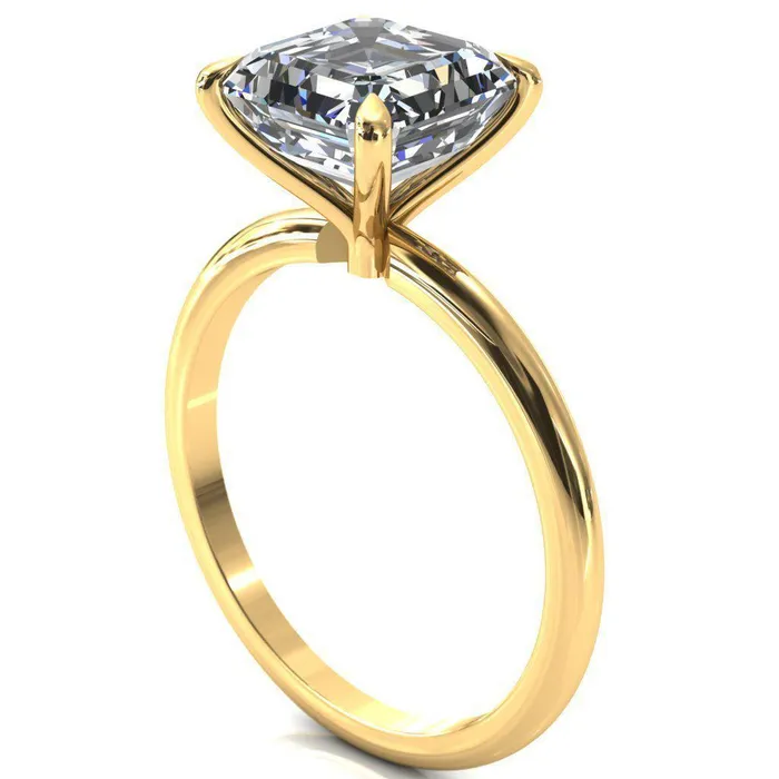 Fire Brilliance Rings Gracey Asscher Moissanite 4Claw Prong Engagement Ring