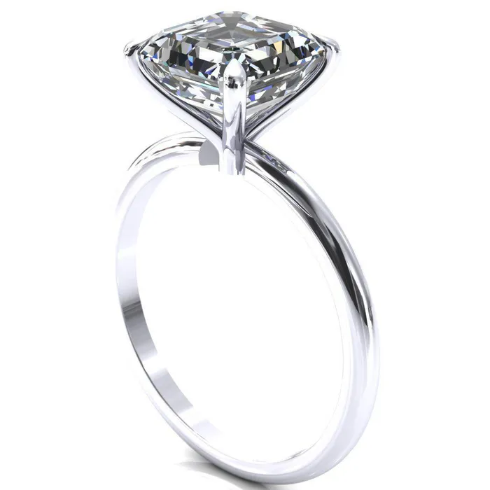Fire Brilliance Rings Gracey Asscher Moissanite 4Claw Prong Engagement Ring