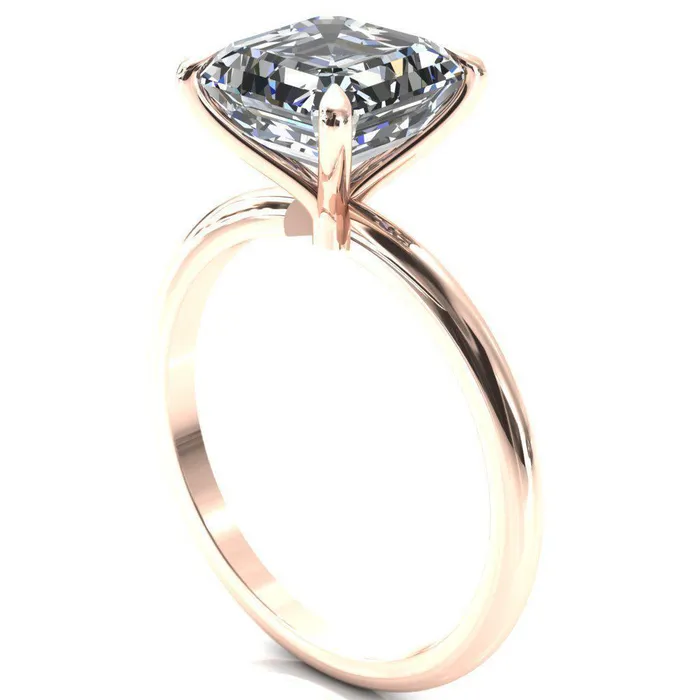 Fire Brilliance Rings Gracey Asscher Moissanite 4Claw Prong Engagement Ring