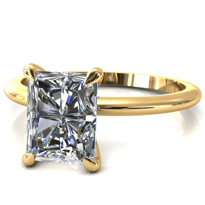 Fire Brilliance Rings Gracey Radiant Center Stone 4Claw Prong Engagement Ring