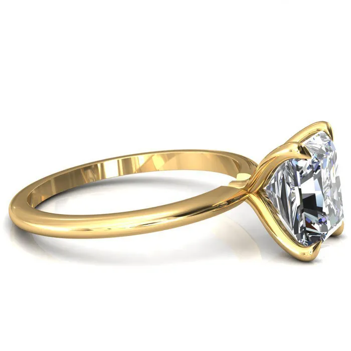 Fire Brilliance Rings Gracey Radiant Center Stone 4Claw Prong Engagement Ring
