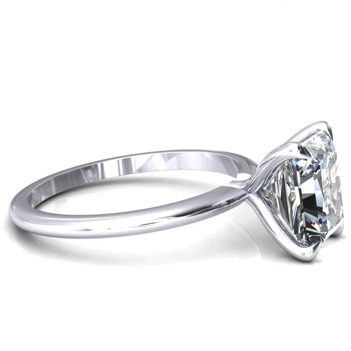 Fire Brilliance Rings Gracey Radiant Center Stone 4Claw Prong Engagement Ring