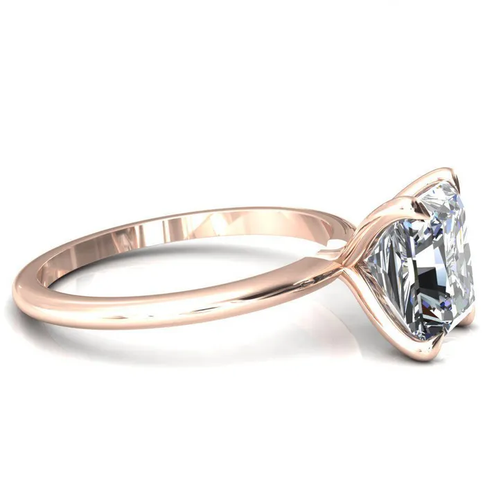 Fire Brilliance Rings Gracey Radiant Center Stone 4Claw Prong Engagement Ring