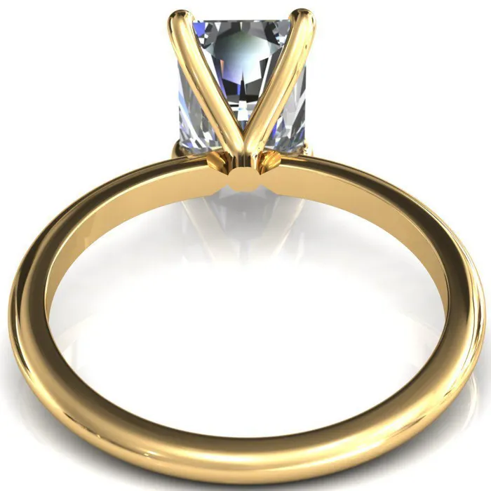 Fire Brilliance Rings Gracey Radiant Center Stone 4Claw Prong Engagement Ring