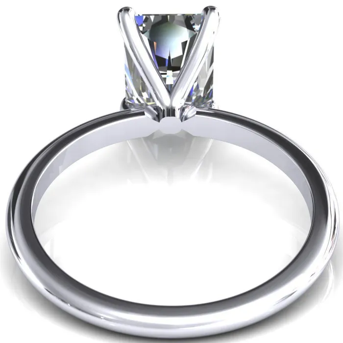 Fire Brilliance Rings Gracey Radiant Center Stone 4Claw Prong Engagement Ring