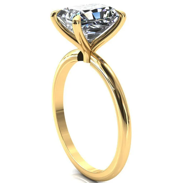 Fire Brilliance Rings Gracey Radiant Center Stone 4Claw Prong Engagement Ring