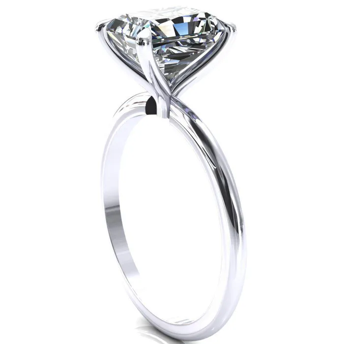 Fire Brilliance Rings Gracey Radiant Center Stone 4Claw Prong Engagement Ring