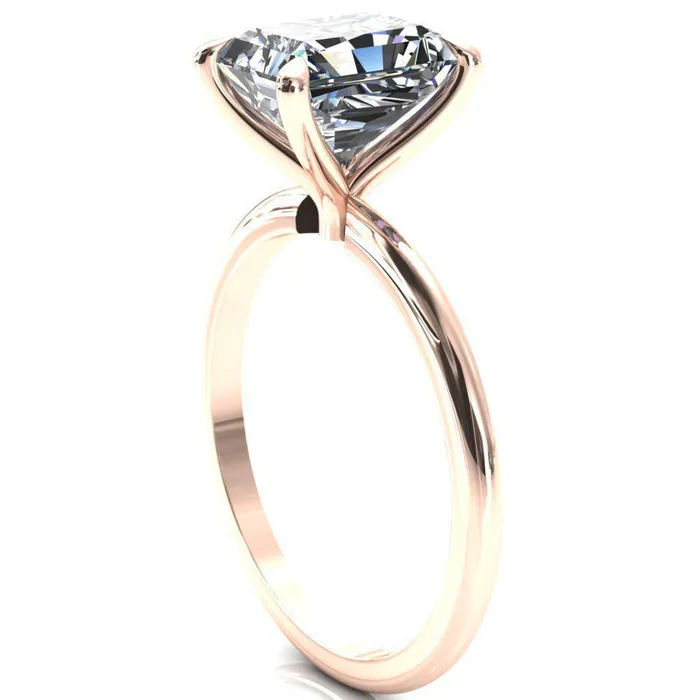 Fire Brilliance Rings Gracey Radiant Center Stone 4Claw Prong Engagement Ring