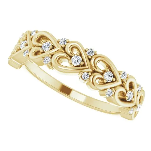 Fire Brilliance Rings Juliette Round Diamond or Moissanite 12 Eternity Heart Design Wedding Anniversary Band