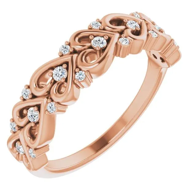 Fire Brilliance Rings Juliette Round Diamond or Moissanite 12 Eternity Heart Design Wedding Anniversary Band