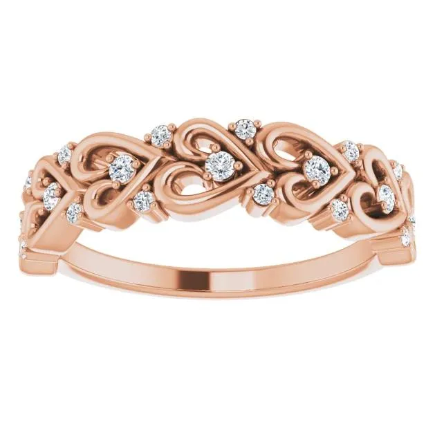 Fire Brilliance Rings Juliette Round Diamond or Moissanite 12 Eternity Heart Design Wedding Anniversary Band