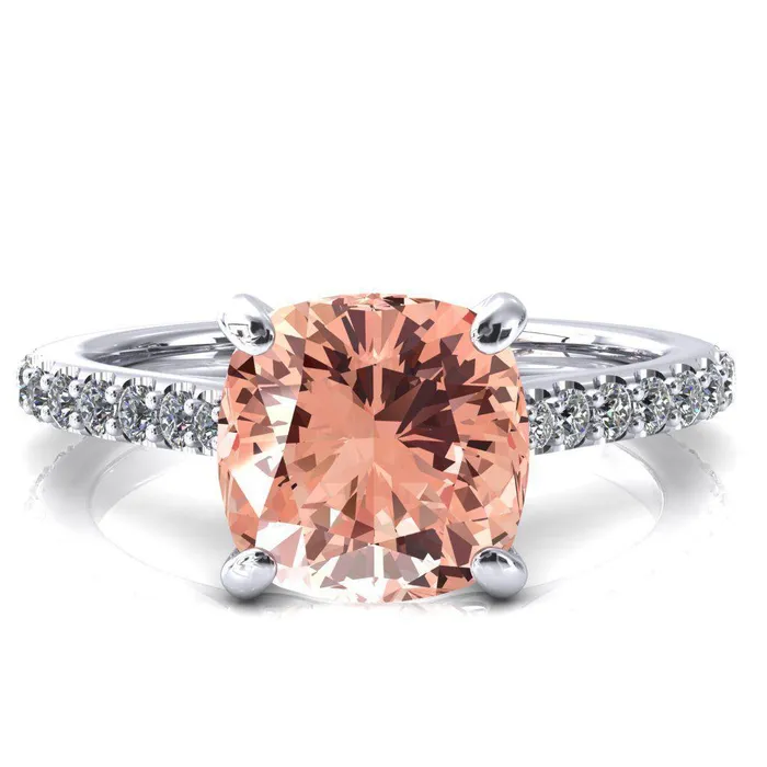 Fire Brilliance Rings Kelsy Cushion Champagne Sapphire 4 Prong 34 Shared Scalloped Inverted Cathedral Ring Fire Brilliance Rings Kelsy Cushion Champagne Sapphire 4 Prong 34 Shared Scalloped Inverted Cathedral Ring