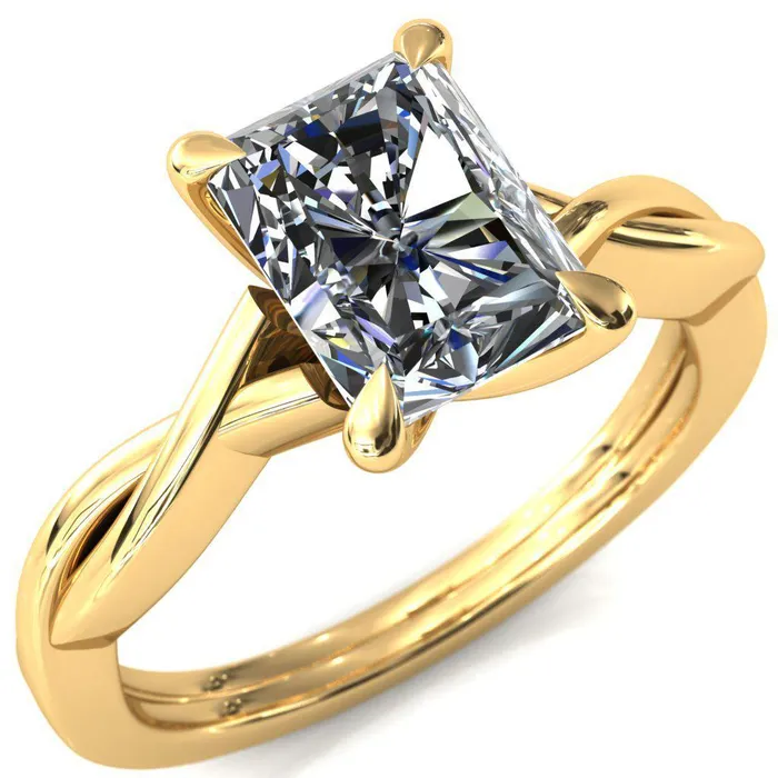 Fire Brilliance Rings Lucia Radiant Moissanite 4 Claw Prong 12 Infinity Solitaire Ring Engagement Ring Fire Brilliance Rings Lucia Radiant Moissanite 4 Claw Prong 12 Infinity Solitaire Ring Engagement Ring