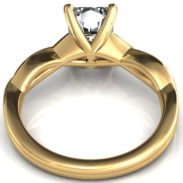 Fire Brilliance Rings Lucia Radiant Moissanite 4 Claw Prong 12 Infinity Solitaire Ring Engagement Ring