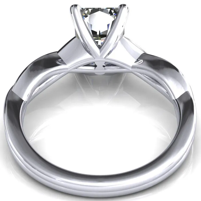 Fire Brilliance Rings Lucia Radiant Moissanite 4 Claw Prong 12 Infinity Solitaire Ring Engagement Ring