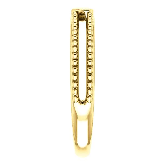 Fire Brilliance Rings Primrose Heart with Double Rows Beaded Band
