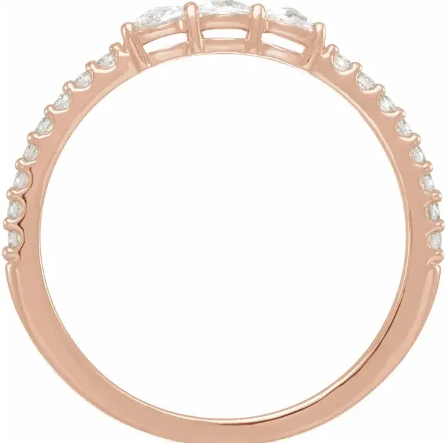 Fire Brilliance Rings Stackables 13 CTW Natural RoseCut Diamond ThreeStone Anniversary Ring