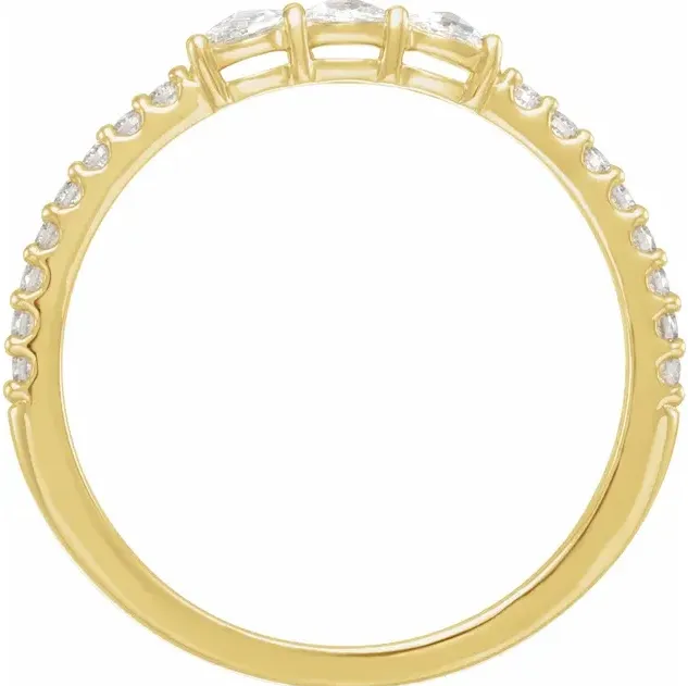 Fire Brilliance Rings Stackables 13 CTW Natural RoseCut Diamond ThreeStone Anniversary Ring