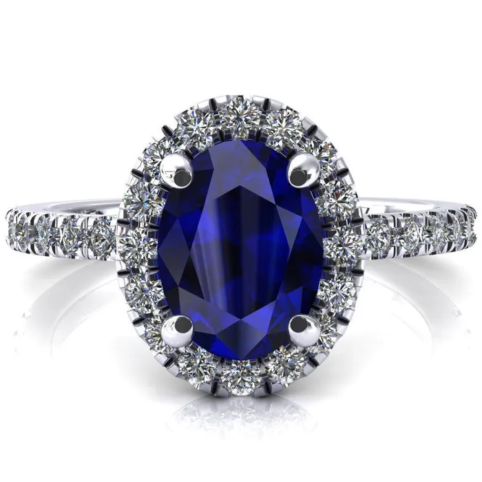 Fire Brilliance Rings Talia Oval Blue Sapphire 4 Prong Halo 58 Micropave Engagement Ring Fire Brilliance Rings Talia Oval Blue Sapphire 4 Prong Halo 58 Micropave Engagement Ring
