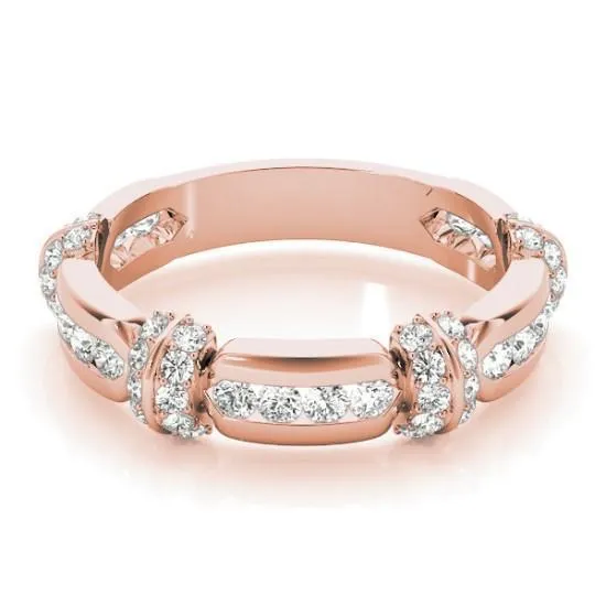 Fire Brilliance Stackables Full Eternity TriTone Gold Channel Bead Set 3Band Set Selectables Rings