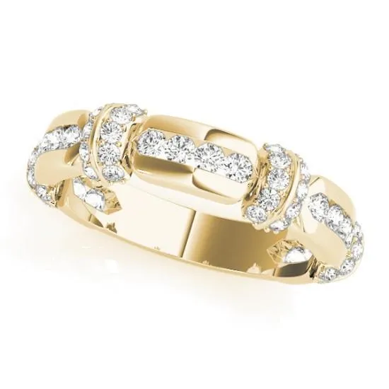 Fire Brilliance Stackables Full Eternity TriTone Gold Channel Bead Set 3Band Set Selectables Rings