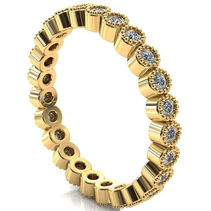 Fire Brilliance Zinnia Round Center Stone 6 Prong Milgrain Diamond Halo Cathedral Engagement Ring Rings