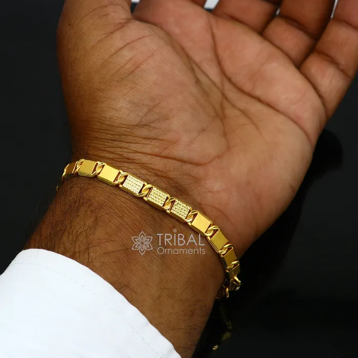 Genuine 22kt yellow gold handmade gold bar Royal Nawabi Chain Bracelet fabulous diamond cut design Best gifting mens jewelry Gbr43 TRIBAL ORNAMENTS Bracelets Genuine 22kt yellow gold handmade gold bar Royal Nawabi Chain Bracelet fabulous diamond cut design Best gifting mens jewelry Gbr43 TRIBAL ORNAMENTS Bracelets