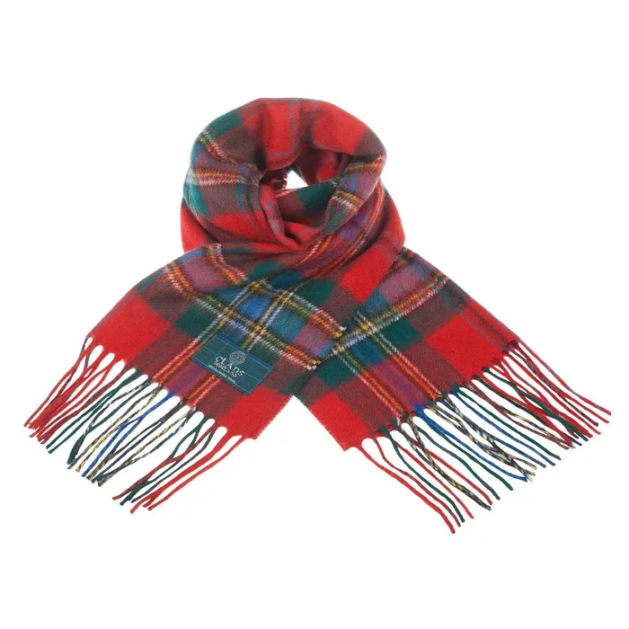 Gold Brothers Lambswool Scottish Tartan Clan Scarf MACDONNELLMARSHALL Earrings