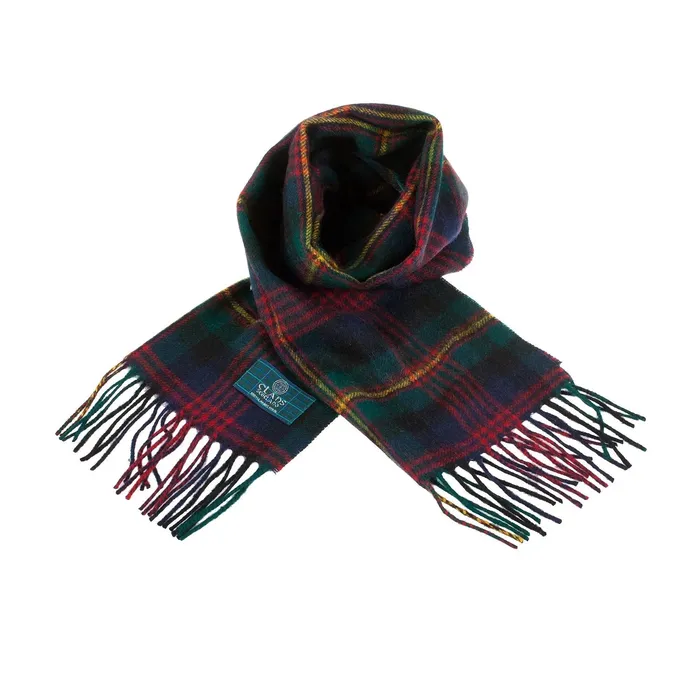 Gold Brothers Lambswool Scottish Tartan Clan Scarf MACDONNELLMARSHALL Earrings