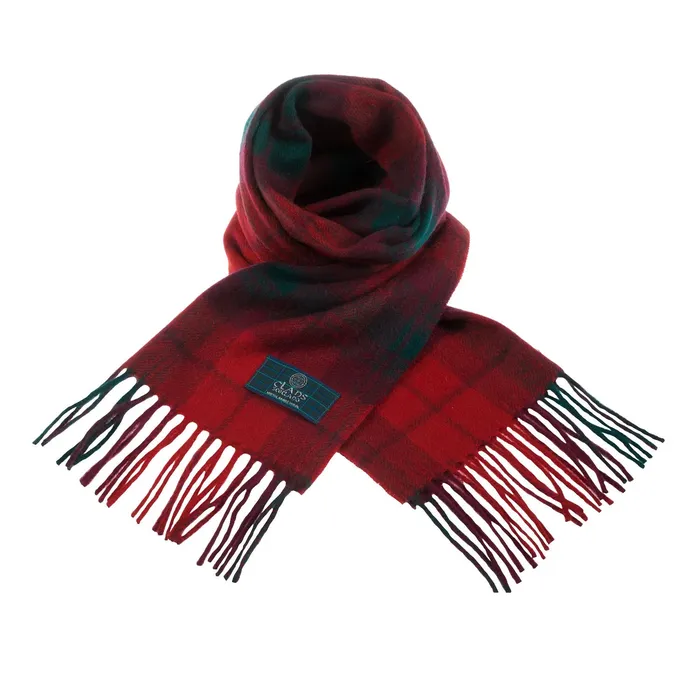 Gold Brothers Lambswool Scottish Tartan Clan Scarf MACDONNELLMARSHALL Earrings