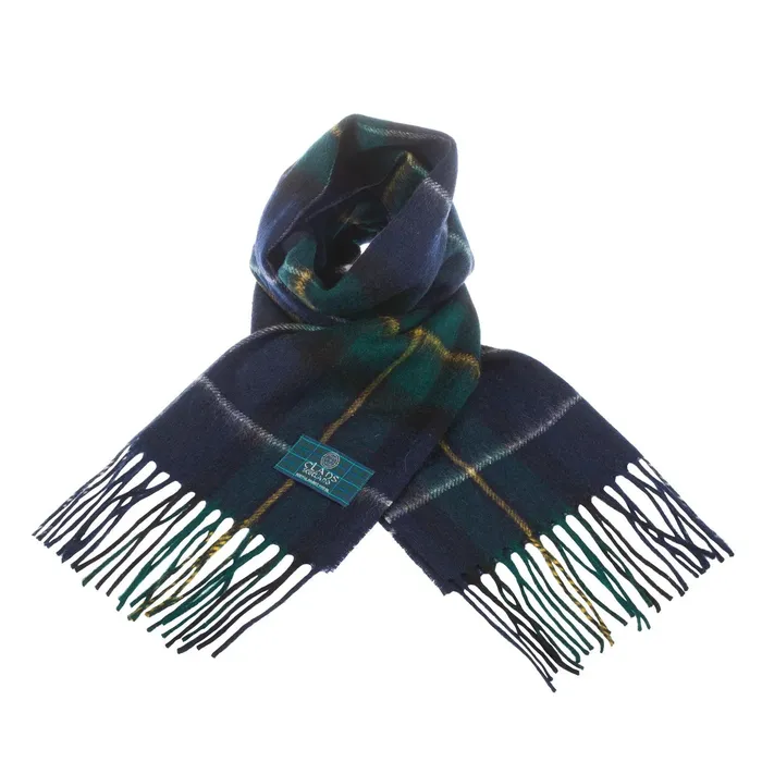 Gold Brothers Lambswool Scottish Tartan Clan Scarf MACDONNELLMARSHALL Earrings