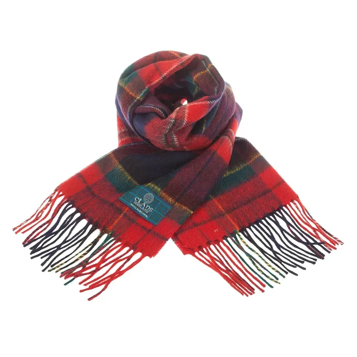 Gold Brothers Lambswool Scottish Tartan Clan Scarf MACDONNELLMARSHALL Earrings