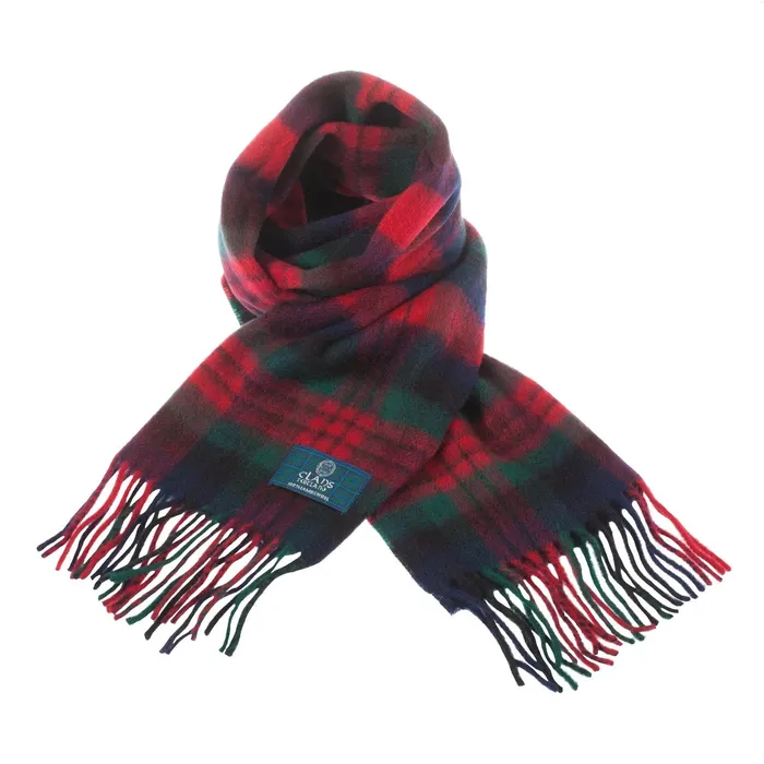 Gold Brothers Lambswool Scottish Tartan Clan Scarf MACDONNELLMARSHALL Earrings