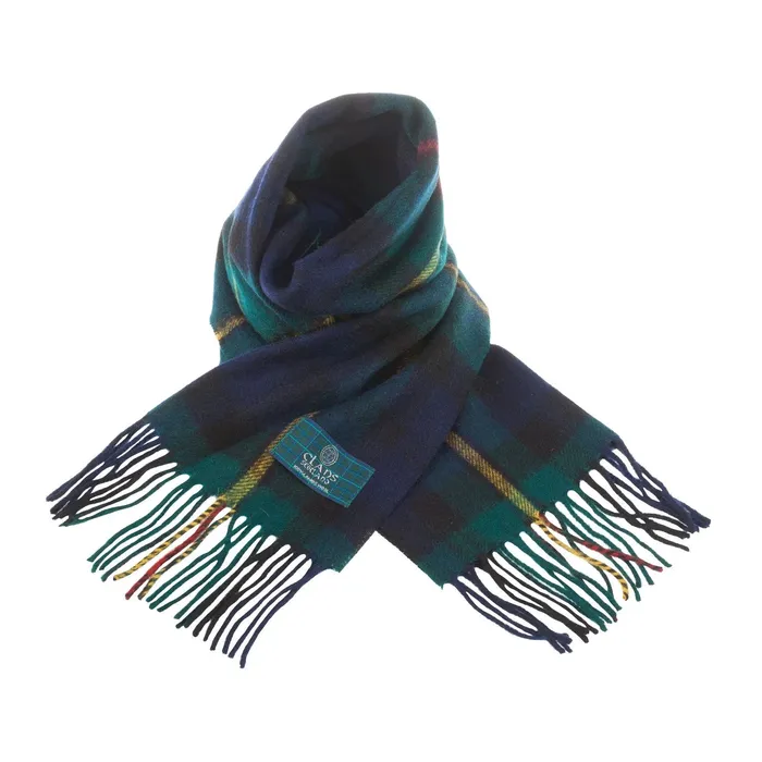 Gold Brothers Lambswool Scottish Tartan Clan Scarf MACDONNELLMARSHALL Earrings
