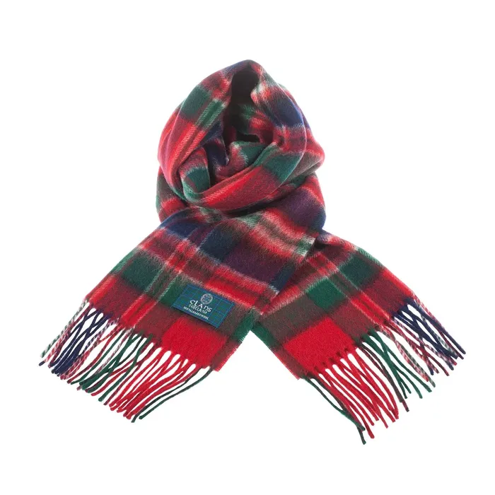 Gold Brothers Lambswool Scottish Tartan Clan Scarf MACDONNELLMARSHALL Earrings