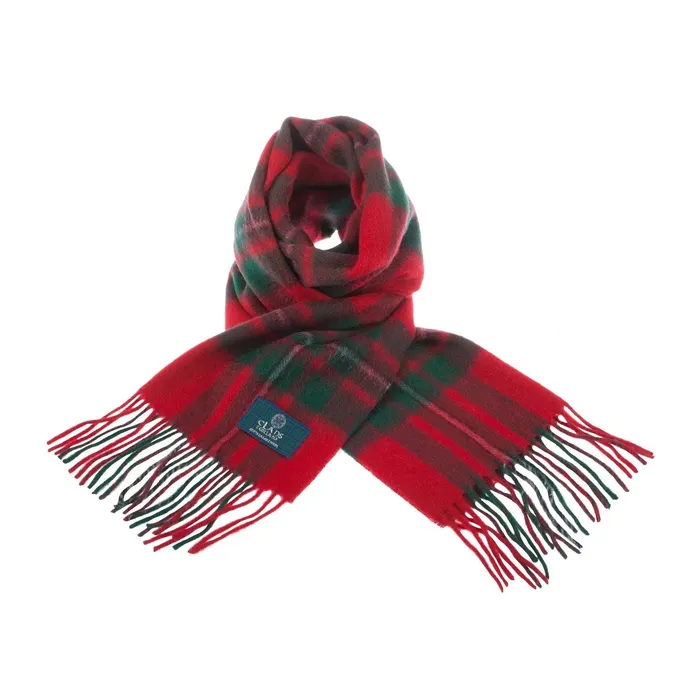 Gold Brothers Lambswool Scottish Tartan Clan Scarf MACDONNELLMARSHALL Earrings
