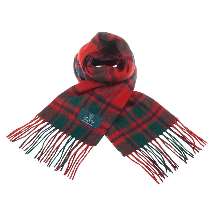 Gold Brothers Lambswool Scottish Tartan Clan Scarf MACDONNELLMARSHALL Earrings