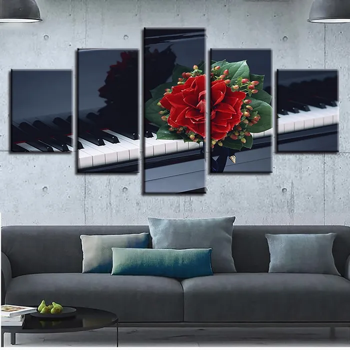 Grand Rose 5Piece Oil Print Painting Stores Earrings