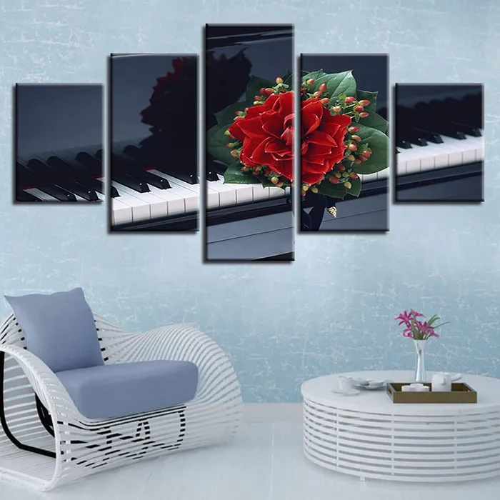 Grand Rose 5Piece Oil Print Painting Stores Earrings
