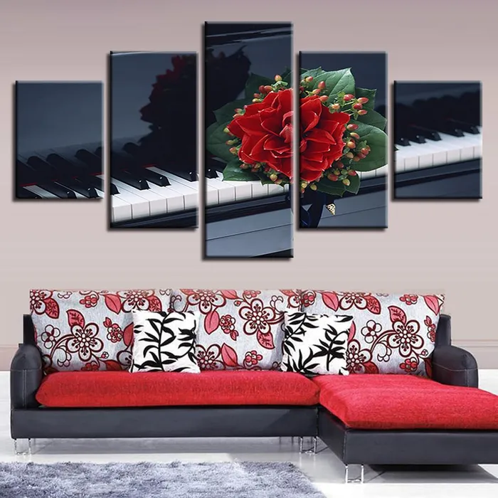 Grand Rose 5Piece Oil Print Painting Stores Earrings